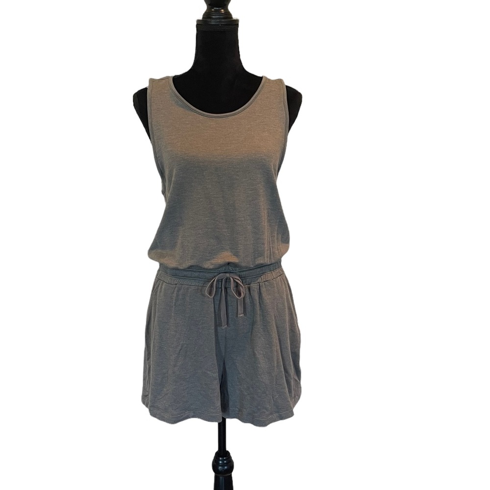NWT Splendid sleeveless khaki green elastic drawstring waist romper size large